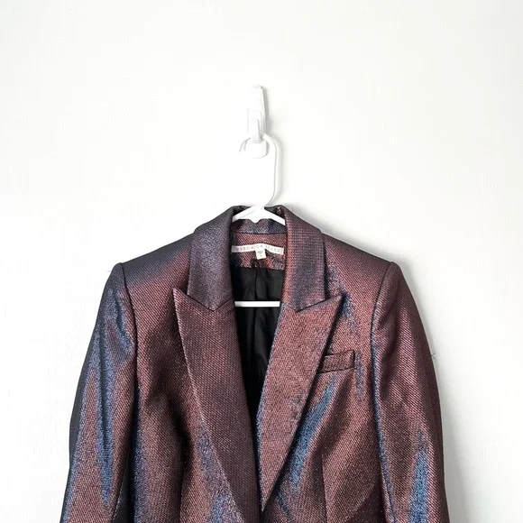 VERONICA BEARD Ashburn Metallic Blazer/Pants Full Suit Set Sz 6 - Picture 5 of 13